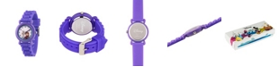 ewatchfactory Girl's Disney Frozen Elsa And Anna Purple Plastic Time Teacher Strap Watch 32mm